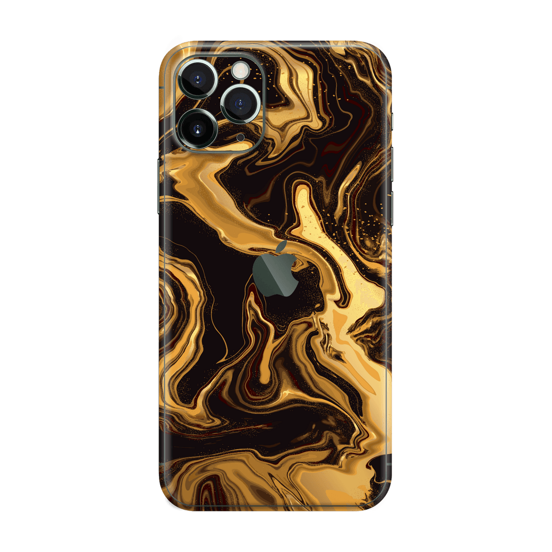 iPhone 11 PRO Print Printed Custom SIGNATURE AGATE GEODE Melted Gold Skin Wrap Sticker Decal Cover Protector by EasySkinz | EasySkinz.com