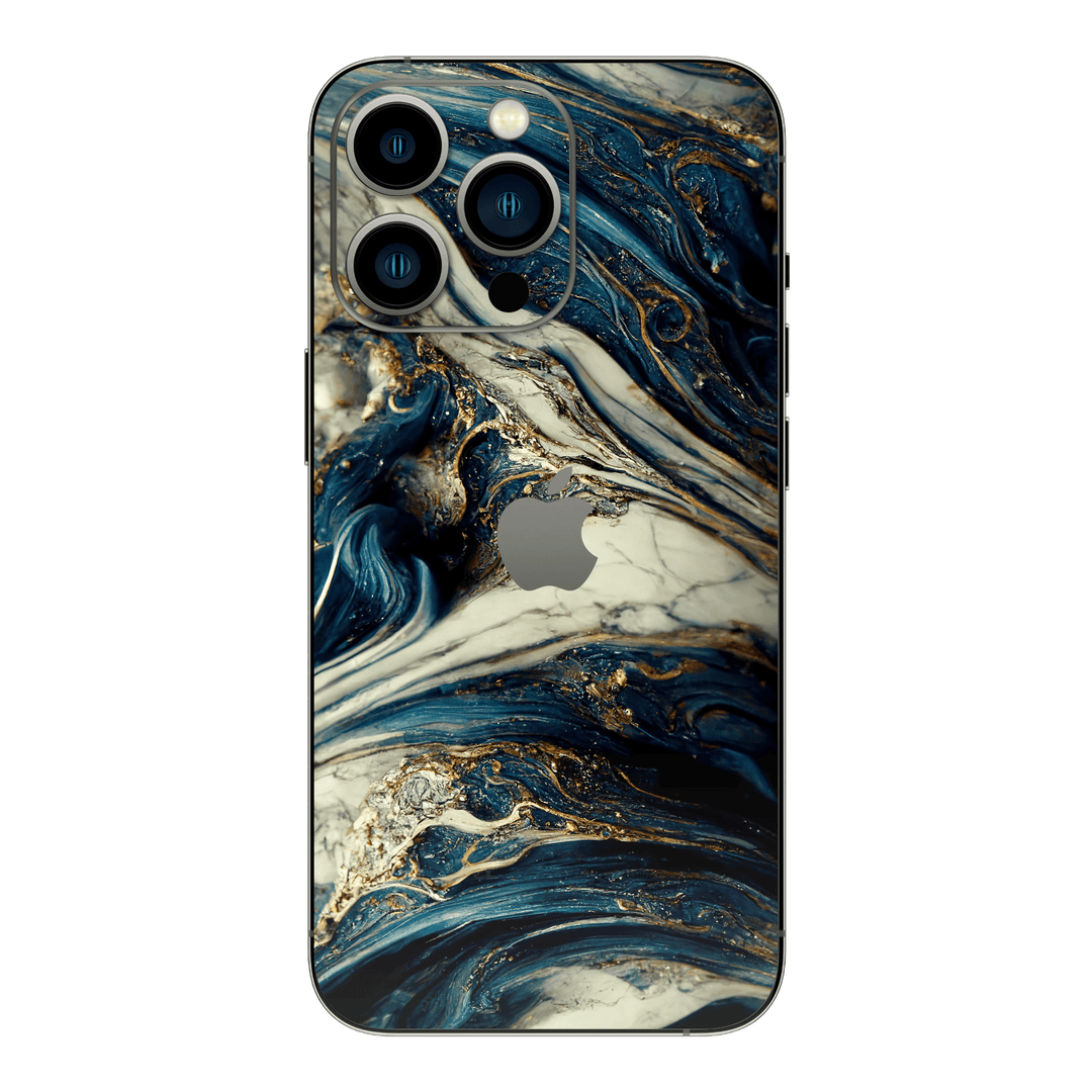 iPhone 14 Pro MAX Printed Custom SIGNATURE Agate Geode Naia Ocean Blue Stone Skin Wrap Sticker Decal Cover Protector by EasySkinz | EasySkinz.com