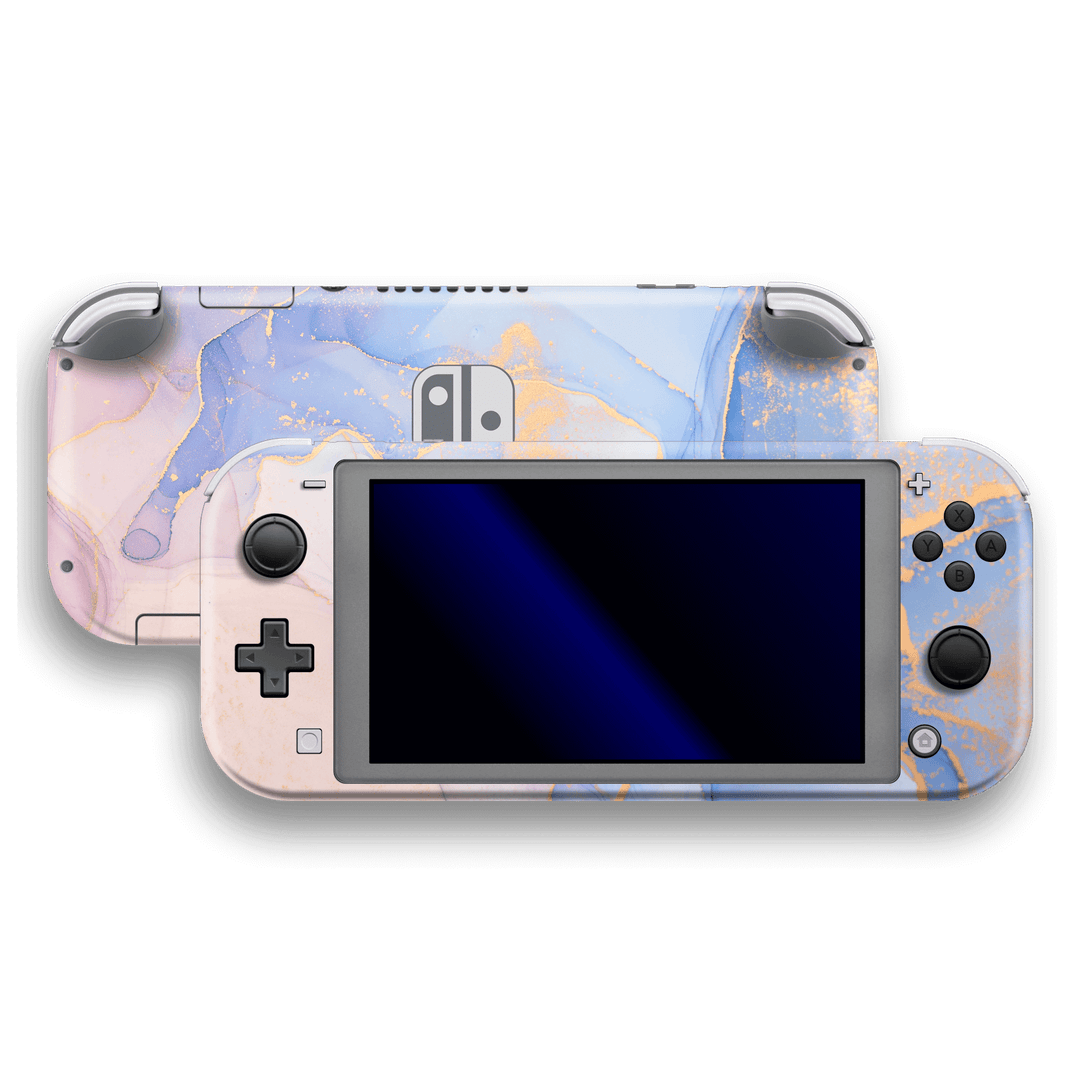 Nintendo Switch LITE SIGNATURE AGATE GEODE Pastel-Gold Skin Wrap Sticker Decal Cover Protector by EasySkinz