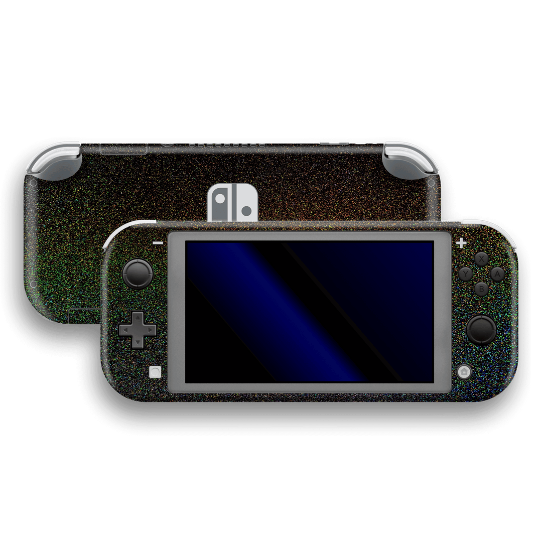Nintendo Switch LITE Glossy GALAXY Black Milky Way Rainbow Sparkling Metallic Skin Wrap Sticker Decal Cover Protector by EasySkinz