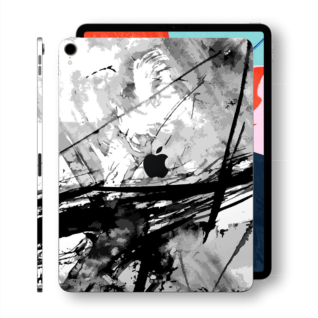 iPad PRO 12.9" inch 3rd Generation 2018 Signature Abstract Black and White Printed Skin Wrap Decal Protector | EasySkinz