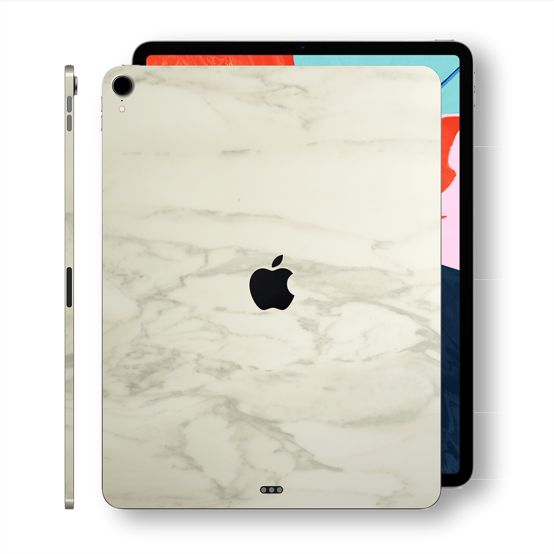 iPad PRO 12.9 inch 3rd Generation 2018 Luxuria White Marble Skin Wrap Decal Protector | EasySkinz